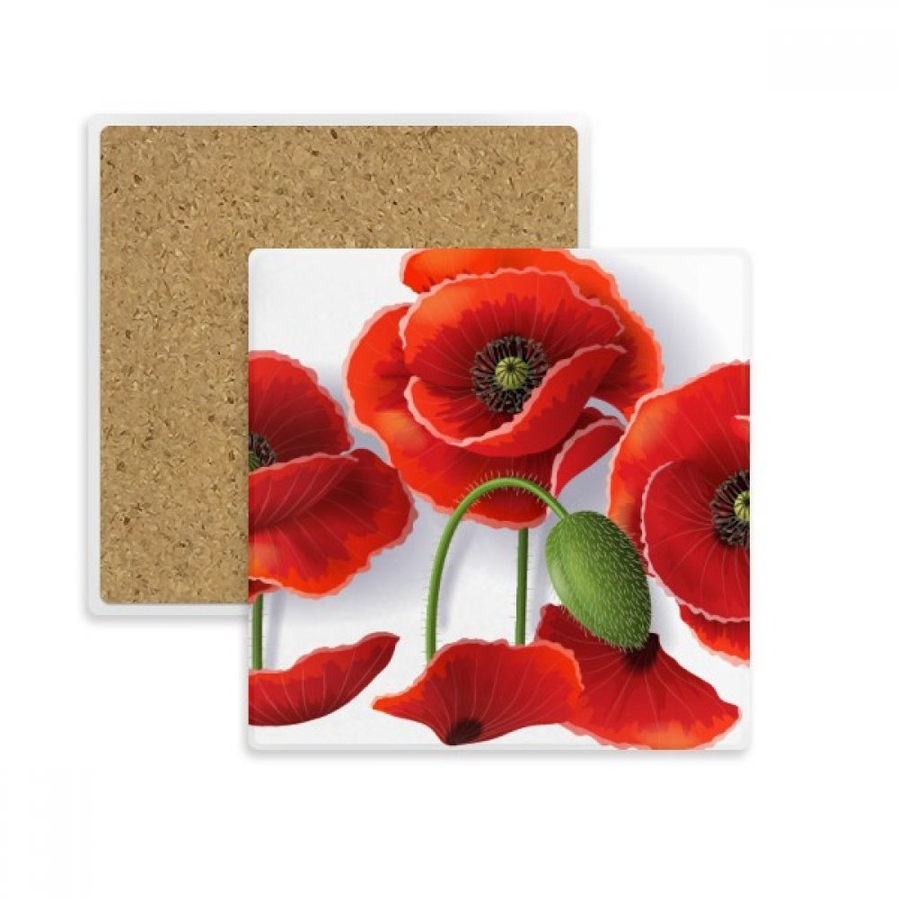 Dessous de verre absorbant fleurs de pavot anti-taches pour préserver vos meubles en bois
