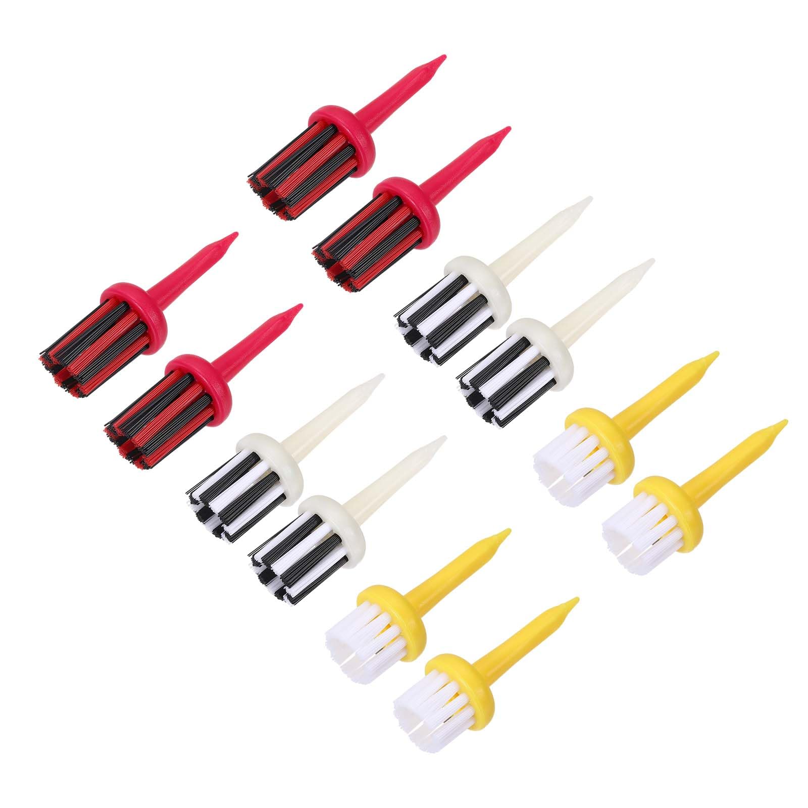 PATIKIL 12 Pcs Plastic Golf Tees, 2.4" Golf Tee Brush Top, Balls Accessories, Hollow Design Can Increase Spin, Reduce Friction and Side Spin, and Enable More Stable Serves, Multicolor