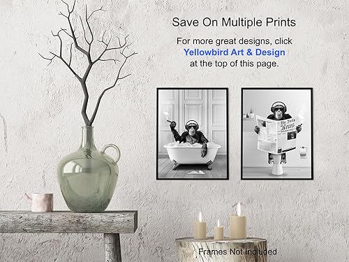 Miniatura 6 de Bathroom Accessories for Men - Cool Home Decor, Cigar Wall Decor, Urban Wall Art, Black and White Bathroom Prints, Bathroom Art Set, funny Bathroom