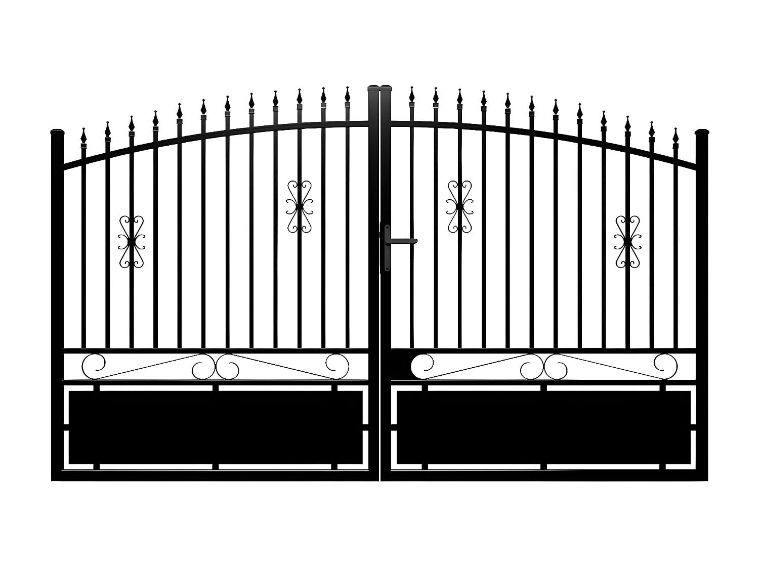 Venta-unica - PortÛn negro de aluminio NERBIS - Ancho 300 x Alt. 160/180 cm