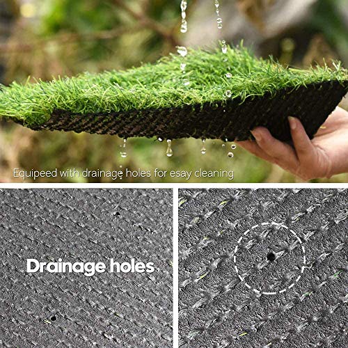Image of Petgrow Deluxe Realistic Artificial Grass Turf 3.3FTX5FT, 70 oz Face Weight /Drainage Holes / Rubber Backing, Indoor Outdoor Pet Faux Synthetic Grass Astro Rug Carpet for Garden Backyard Patio Balcony