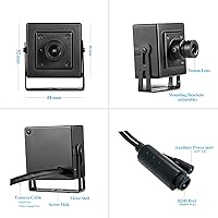 Vista 5 de Revotech Mini POE IP Camera, HD 3MP Indoor Security Camera 3.6mm Lens P2P Remote View CCTV Video Cam H.265/H.264 (I706-POE Black)