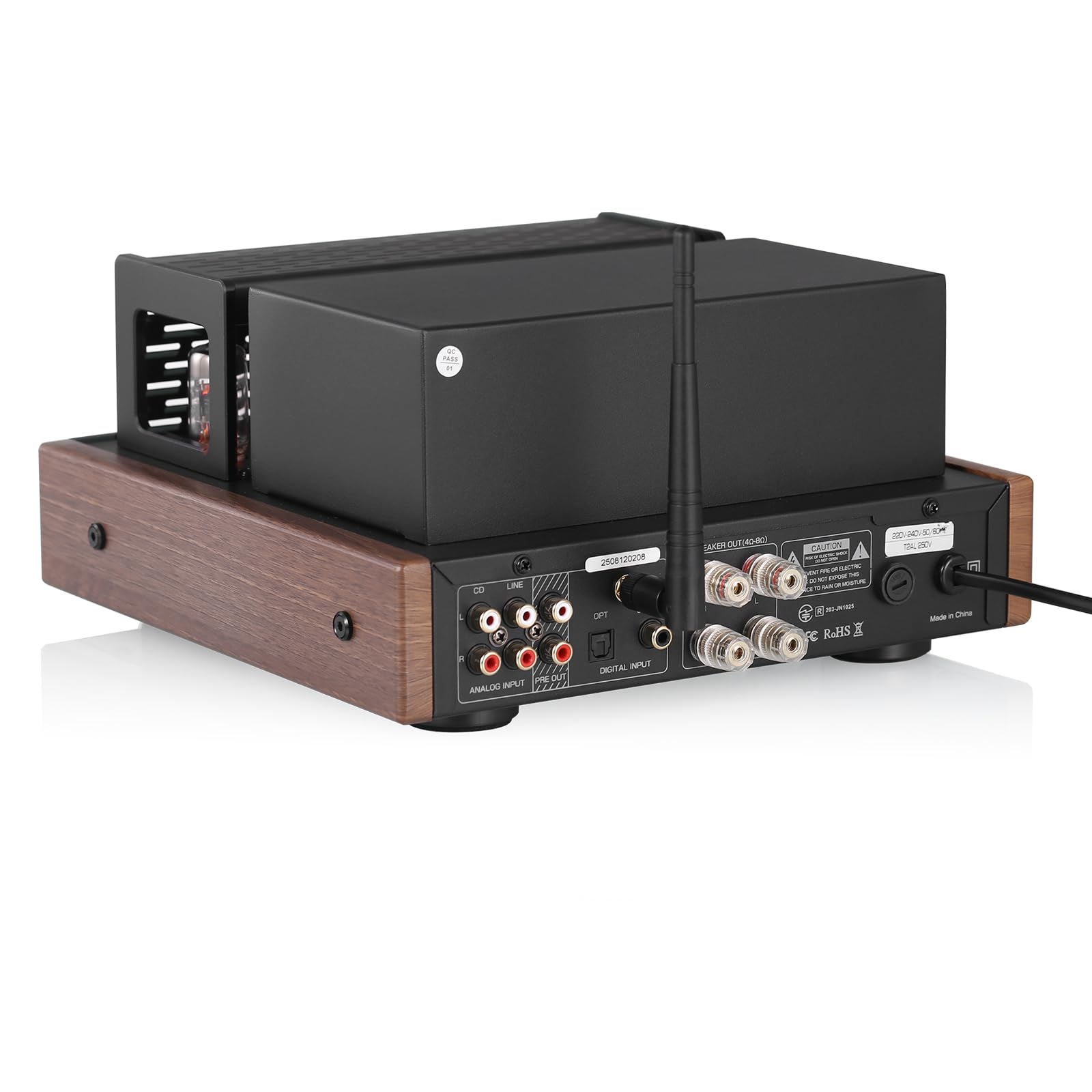 Nobsound Amplificatore a valvole Bluetooth HiFi: amplificatore stereo ibrido con ottico, coassiale, due ingressi RCA e USB, con misuratore VU, per altoparlante, cuffie