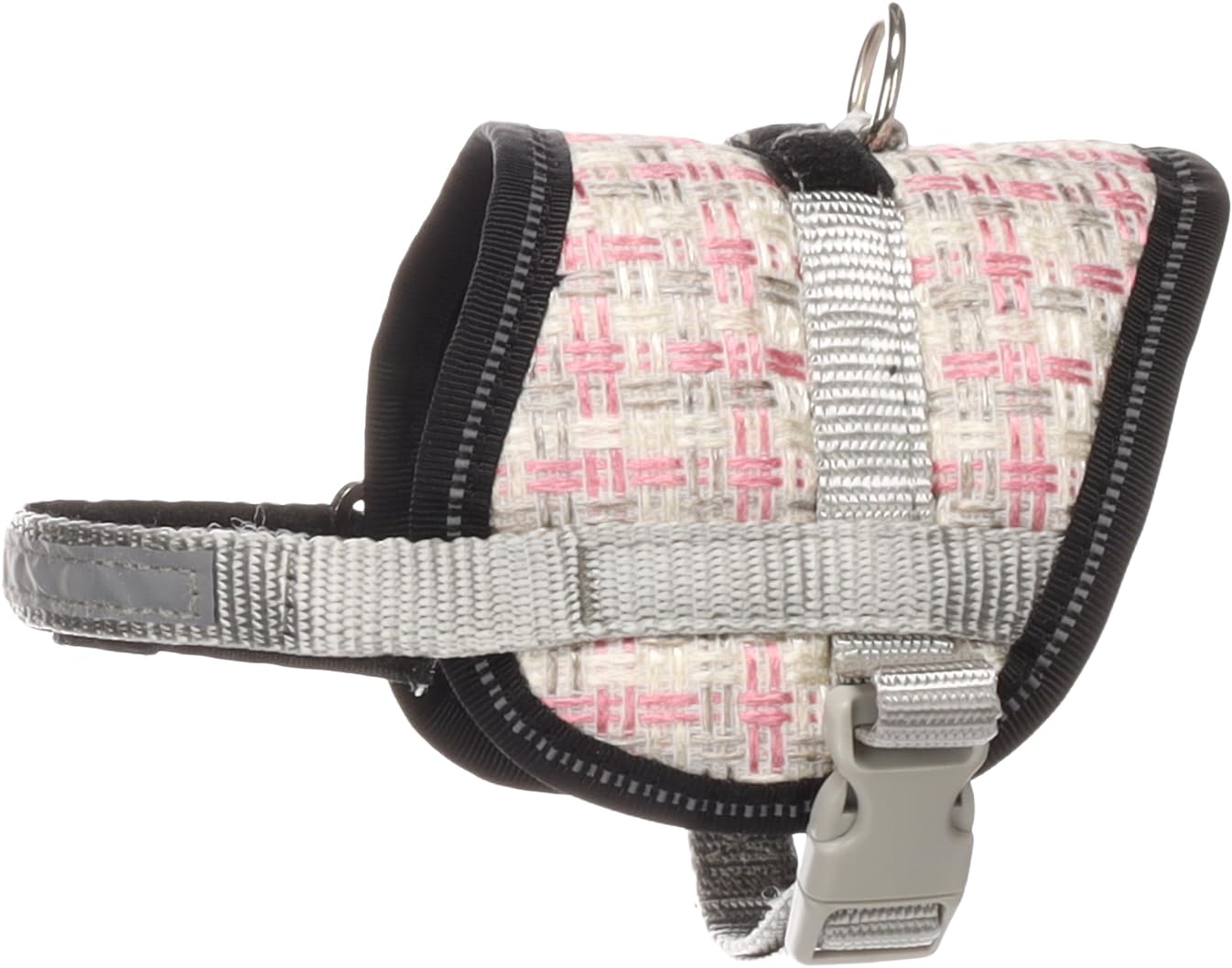 Flamingo Dog Harness Eeny Meeny Grey & Pink M 18-28cm 36-46cm 10cm 15mm