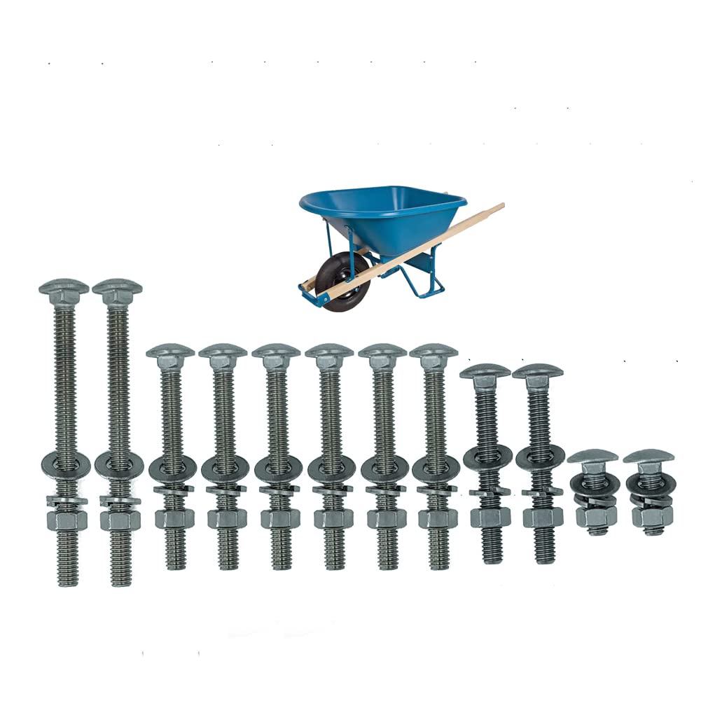 (12pcs) 304 Stainless Nuts and Bolts, Wheelbarrow Handles Replacement Kit, Wheelbarrow Parts, Carriage Bolts