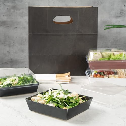 Miniatura 4 de Matsuri Vision - Bandejas de sushi de 5 x 4.4 x 1.4 pulgadas, 100 cajas de embalaje de sushi a prueba de grasa, tapas se venden por separado,