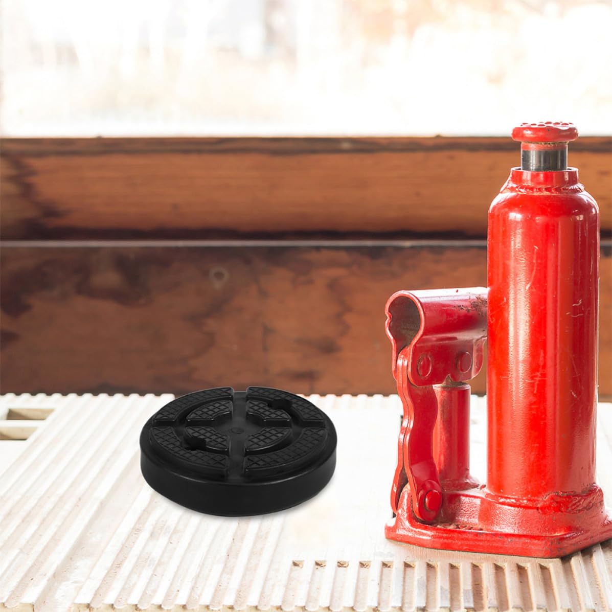 2 Stück Gummipuffer aus Gummi Schwarz, stabile Falz Hebeplatten 85x85mm für Pkw und Lkw Hebebühnen, ideal für Fahrzeugwartung in Werkstätten