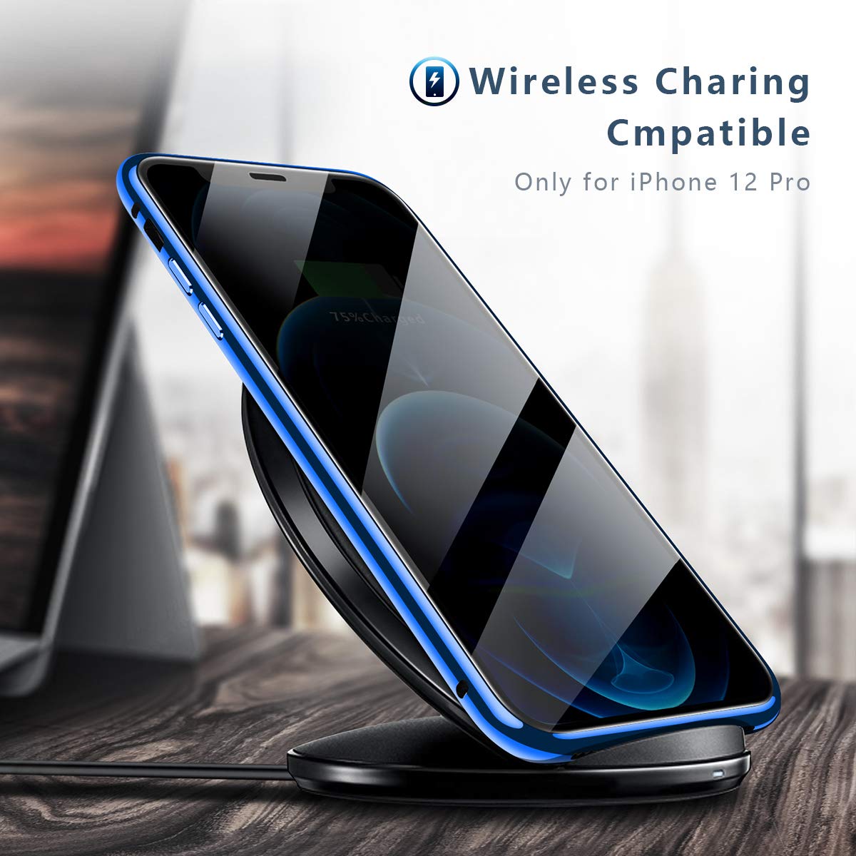 JETech Cover per iPhone 12 mini 5,4 Pollici, Anti Ingiallimento Telefono Custodia con Assorbimento degli Urti e Anti-Graffio Trasparente (Blu