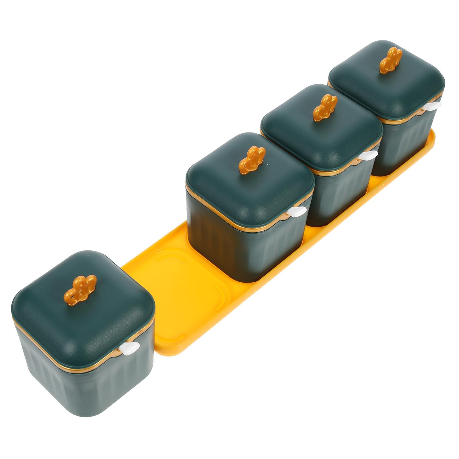 Caja de especias nórdica para organizar tus condimentos de plástico verde en la cocina