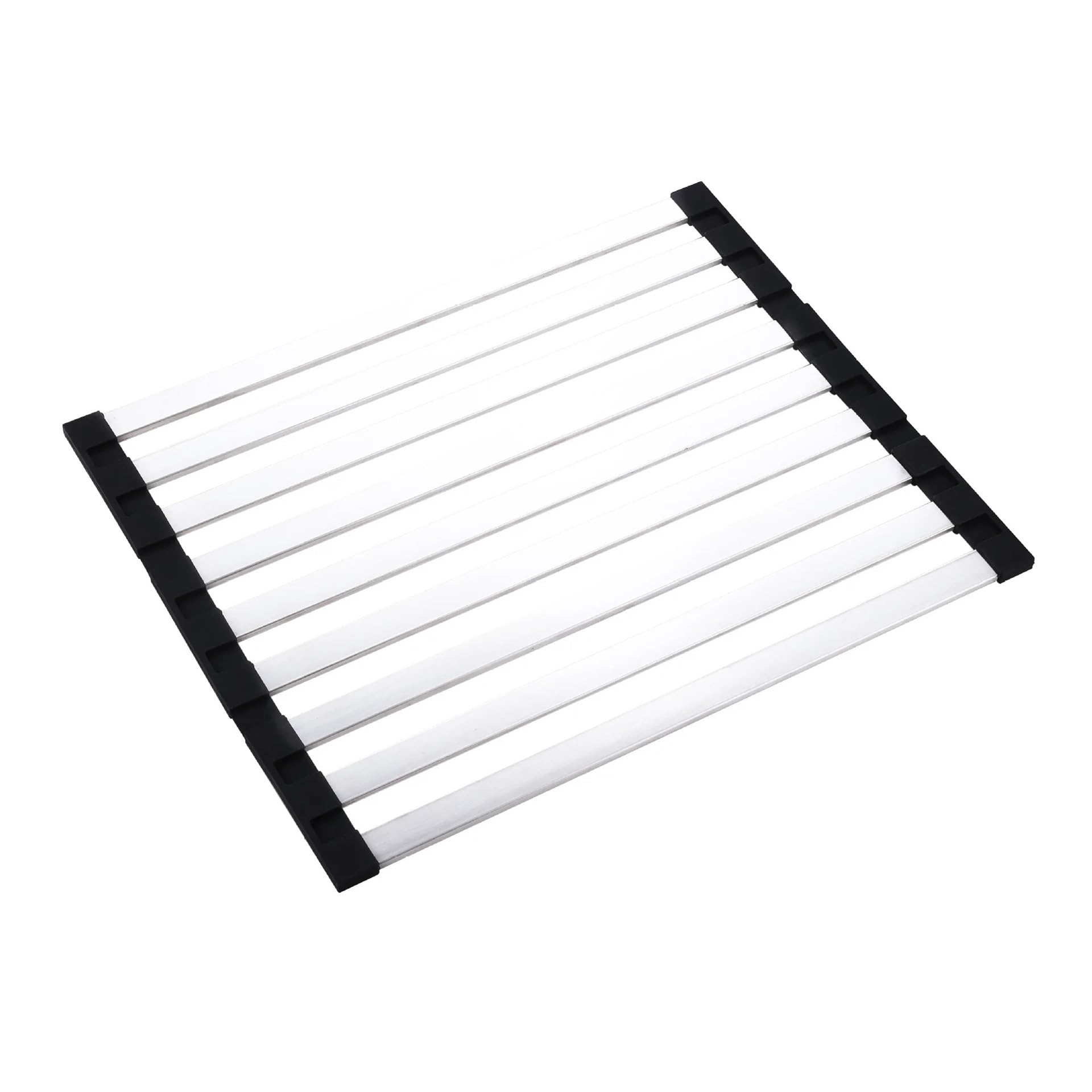 FVDZRFIE Silicone Folding Drain Rack Kitchen Sink Holder Sink Drain Rack Stainless Steel Sink Bowl and Dish Storage Rack Foldable and Retractable Drain Basket(40x32.5cm)