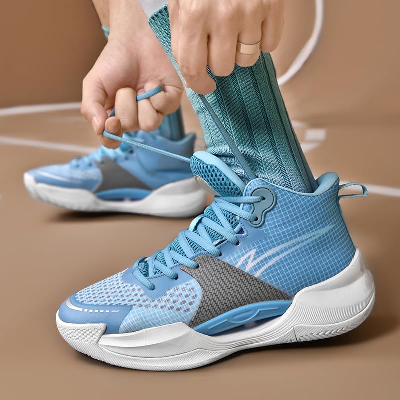 Womens Mens Basketball Shoes High Top Sneakers Comfortable Lightweight Non Slip Rubber Indoor Court Shoe for Unisex