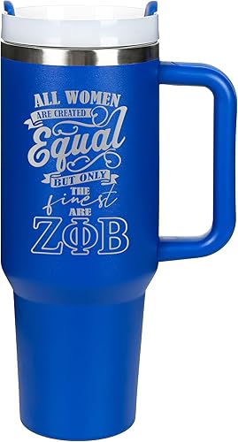 BBGreek Zeta Phi Beta Sorority Paraphernalia - Vendedor oficial - Vaso aislado de acero inoxidable de 40 onzas, todas las mujeres son iguales