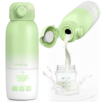 Portable Bottle Warmer for Travel,12oz Cordless Milk Warmer for Baby