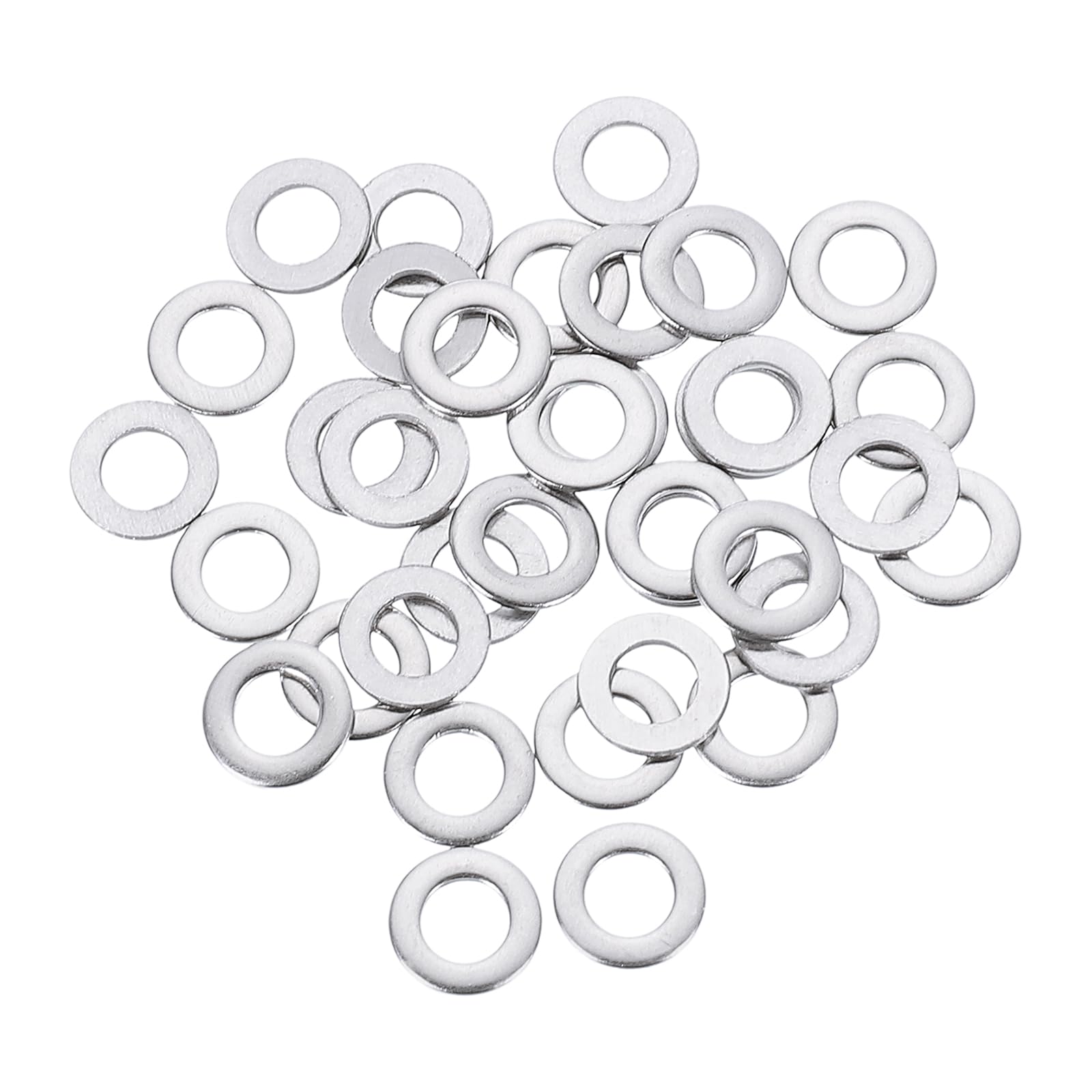 uxcell 50 Pcs M5 Flat Washer, 5x10x1mm Thickened 304 Stainless Steel Flat Spacers for Screw, Bolt, Automotive, Industrial Machinery