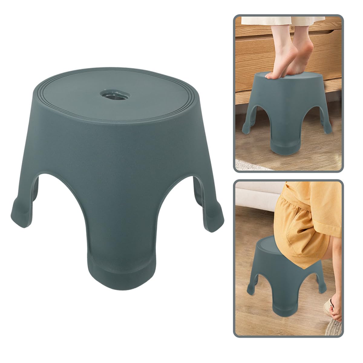 FOMIYES Rutschfester Kunststoff Fußtritt mit Kompaktem Design Stabiler Badezimmertritthocker für Erwachsene und Umweltfreundlicher Toilettenhocker