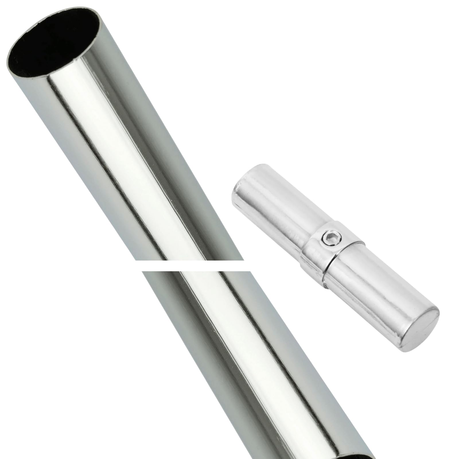 HeavyDuty 25mm Dia-meter Hanging Rail Tubing System for Wall, Floor, Ceiling, Roof And Walk-In Wardrobe Chrome Tubing System (25mm (2.4 Meter or 240cm) TUBE ONLY)