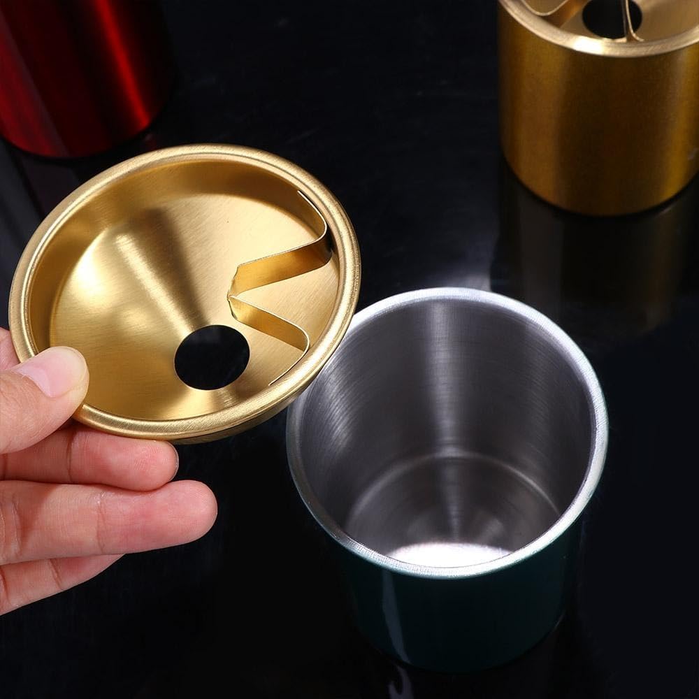Leadigol Stainless Steel Ashtray,Metal Detachable Smokeless Ashtrays,Black Windproof Ashtrays Covered,Outdoor Ashtray with Lid, Ash Tray for Home and Outdoor