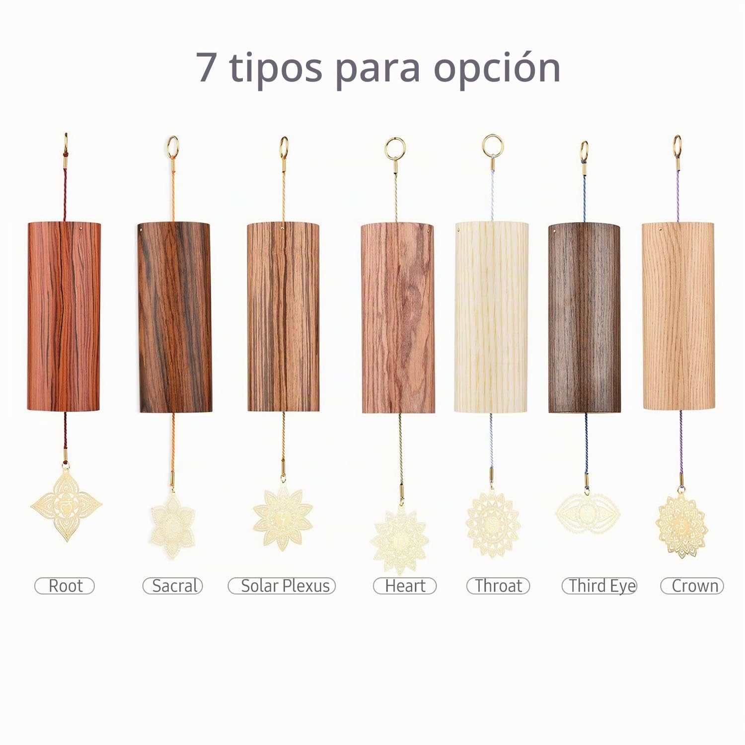 Campanas de Viento de bambú Natural para meditación, campanillas de Viento para decoración del hogar, Chakra Sacro