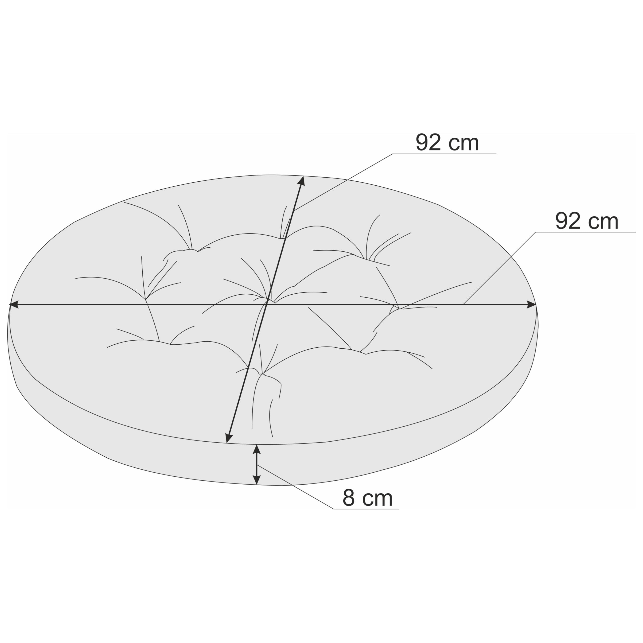 PillowPrim Velvet Kissen für Hängesessel, Sitzkissen für Stuhl, Hängekorb Sessel, Indoor Kissen, Waschbar Auflage, Rund, Swing, Schaukelkissen, Rosa, 92 cm
