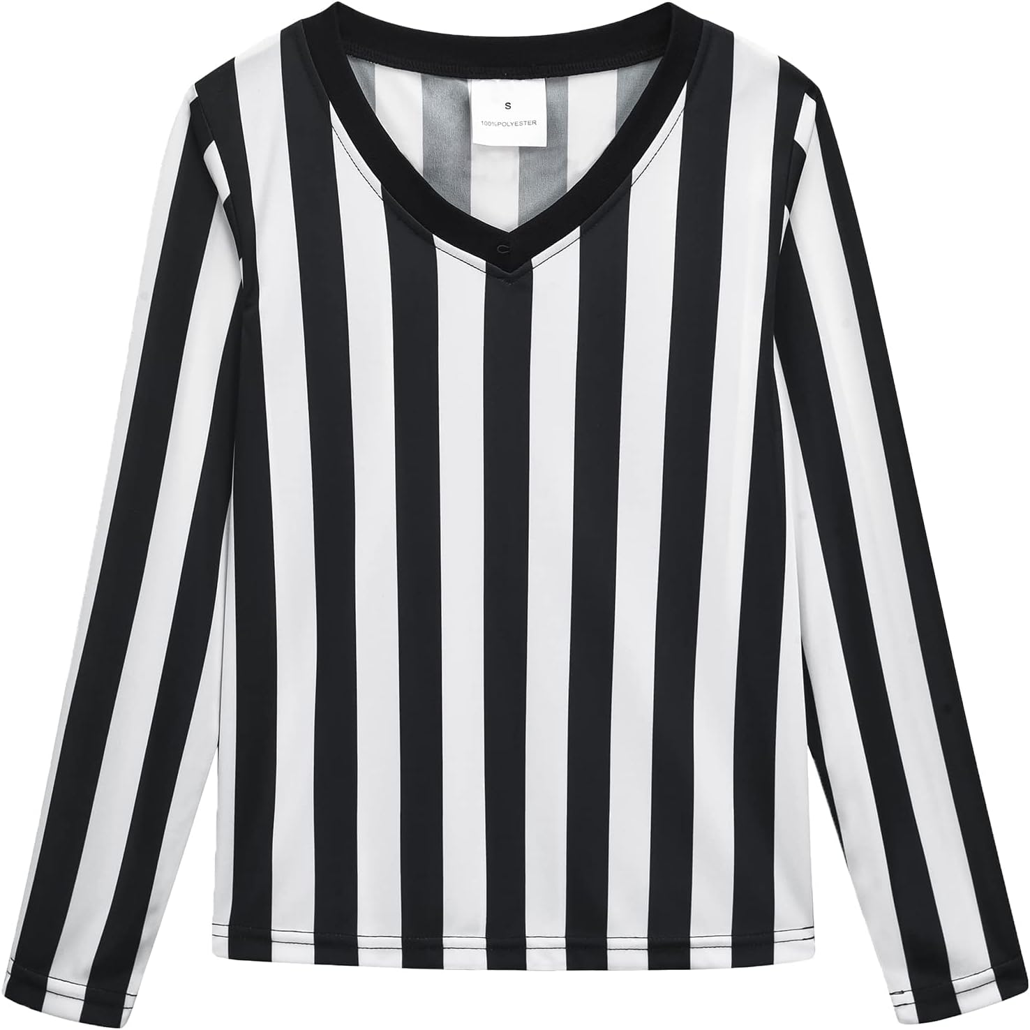 ChinFun Children's Referee Shirt Costume Long Sleeve Kids Jersey Black and White Stripe Ref Uniform Football Christmas : Sports & Outdoors