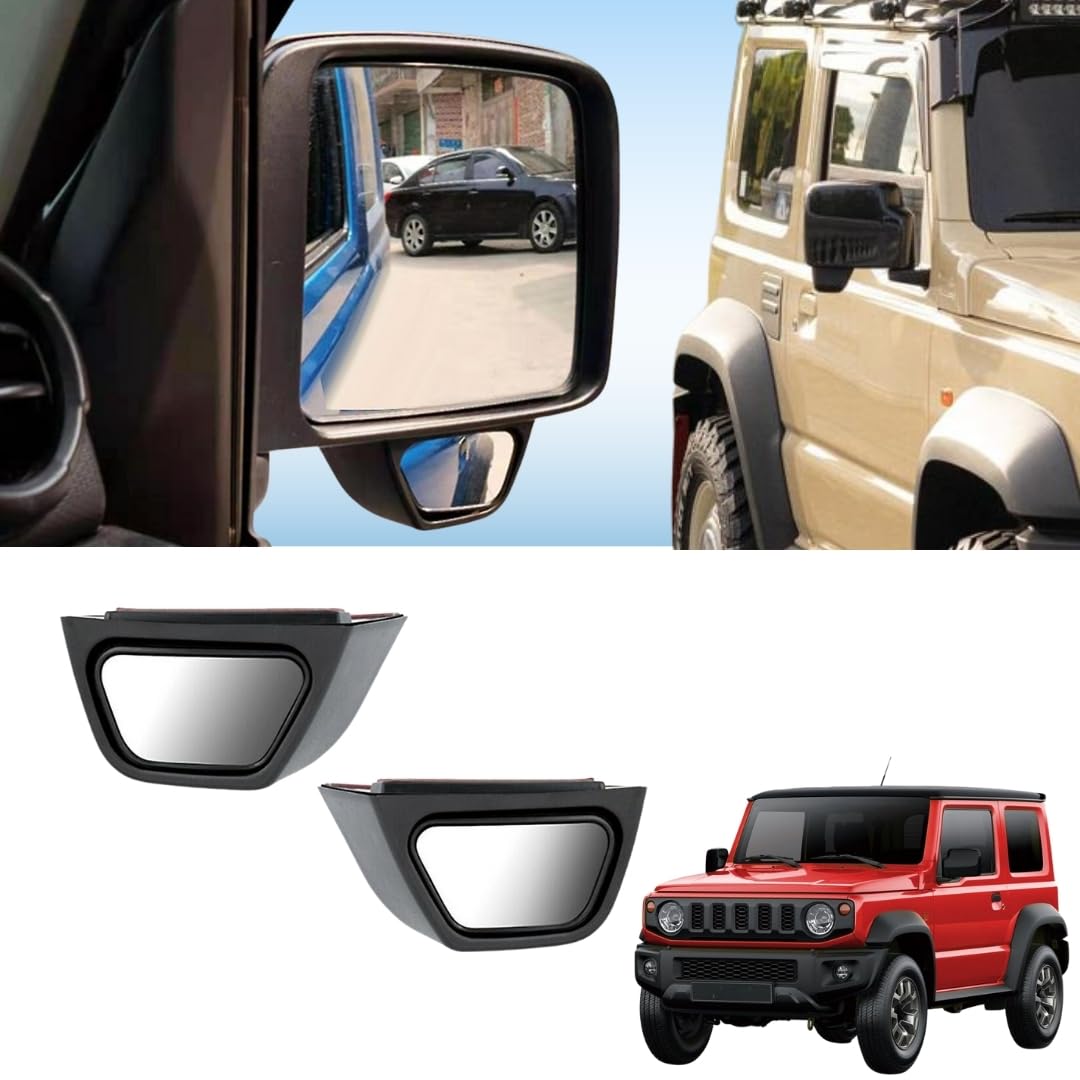 Driver Support Side Mirror Extensions For Suzuki Jimny 2 Door & Suzuki Jimny 5 Door 2018 To 2025 | Suzuki Jimny 2025 Accessories | Blind Spot Adjustable Mirror Rearview Assist |