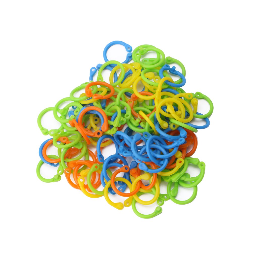Ankexin 100Pcs Colorful Knitting Stitch Markers Crochet Locking Tool Craft Ring Marker