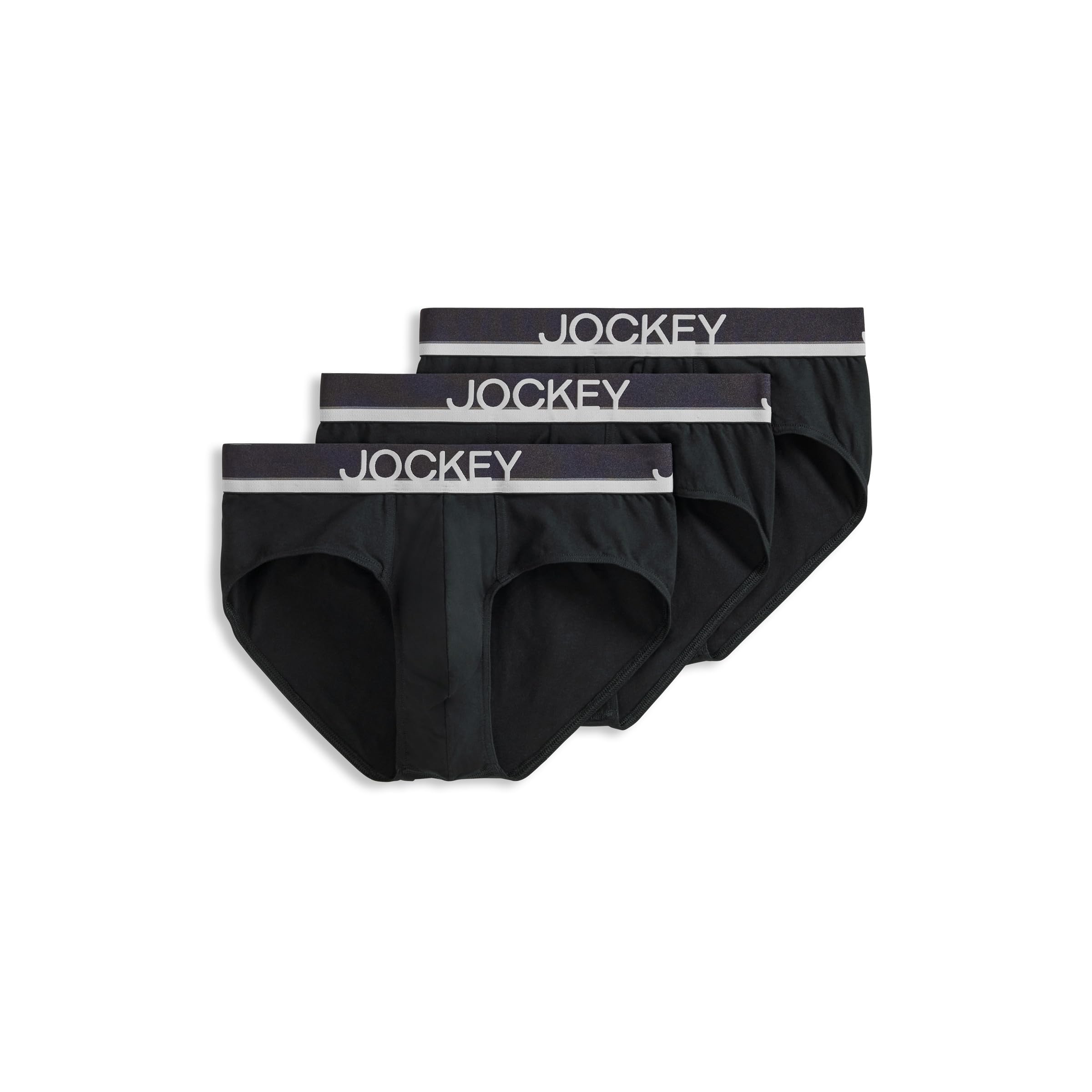 Jockey Men's Underwear True Style Brief - 3 Pack, Black Night, XL