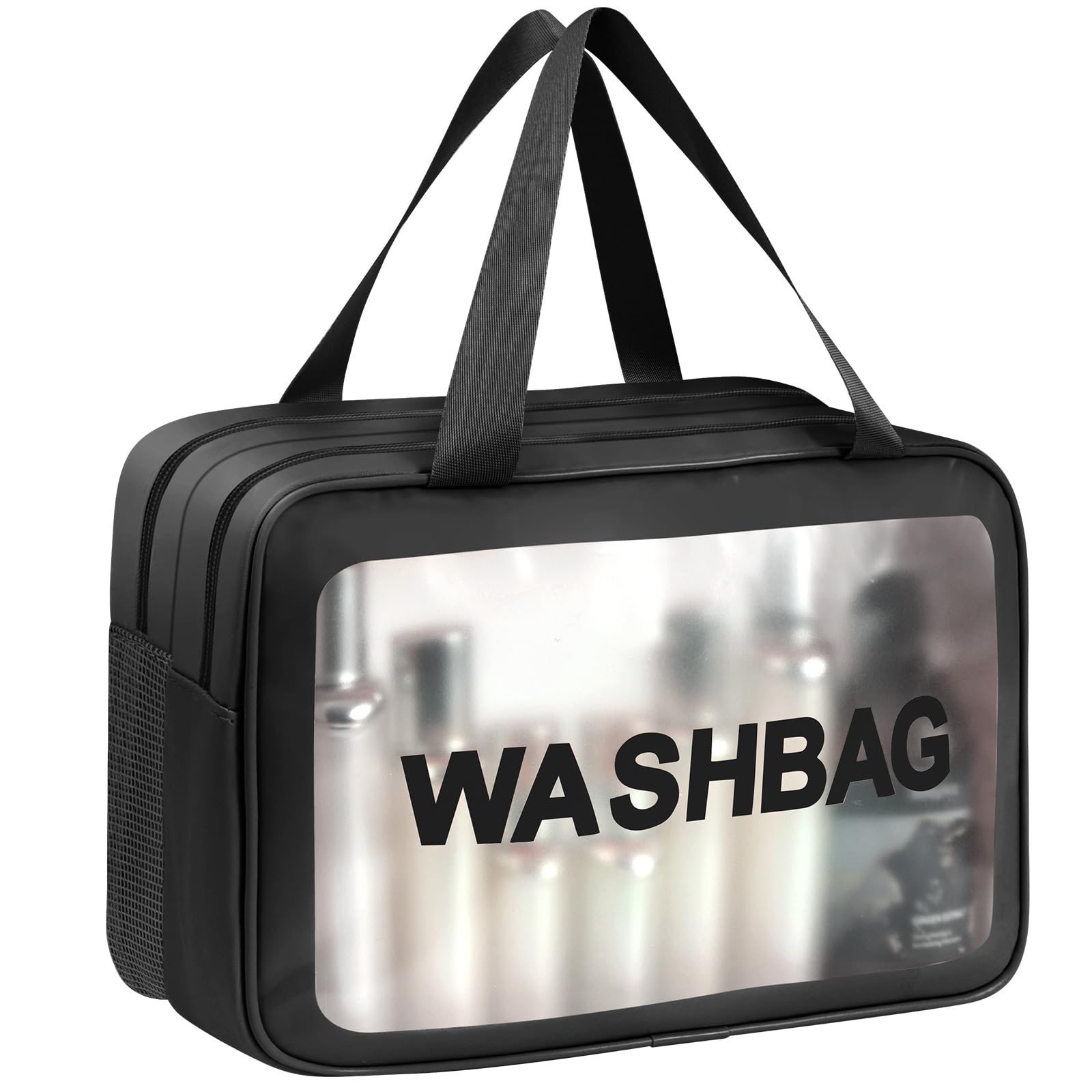 Aucuu Kosmetiktasche, Reise Kulturbeutel mit Tragegriff, Make-up-Tasche Trocken und Nasstrennung, Tragbare wasserdichte Kulturtasche Organizer, Transparente Kulturtasche für Damen Herren