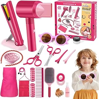 Lotvic Children's Hairdressing Set, 22 Pieces Hairdressing and Make-Up Bag Beauty Set, Children's Make-Up Set, Toy, Role Play for Children, Role Toy for Boys & Girls from 3 4 5 6 7 8 9 Years
