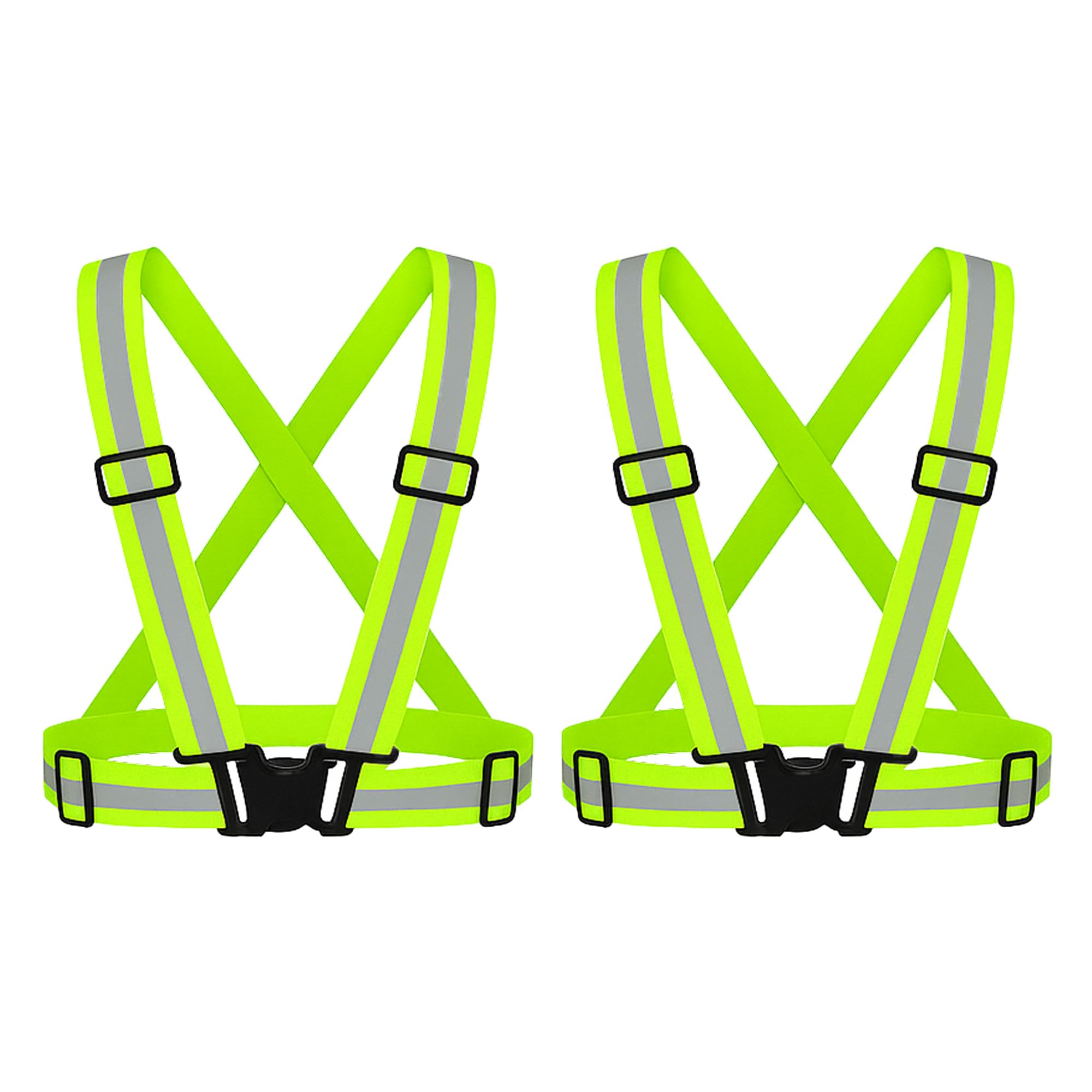 uniformer High-Visibility Reflective Safety Belt | Adjustable Cross Belt Straps | Night Cycling Reflector | Safety Gear for Construction, Warehouse & Outdoor Work