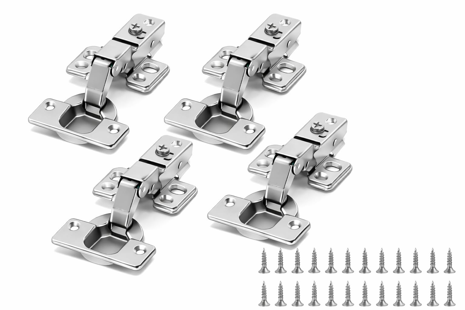 4PCS Inset Soft Close Kitchen Cupboard Hinges,110° Full Overlay Kitchen, Durable Nickel Plated Cupboard Hinges,for Wardrobes, Cabinets, Bathroom and Furniture Assembly