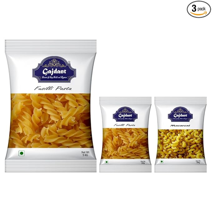 Spiral Pasta | Fusilli Pasta - 5Kg + Spiral Pasta (500g) or Macaroni (500g)(Free)