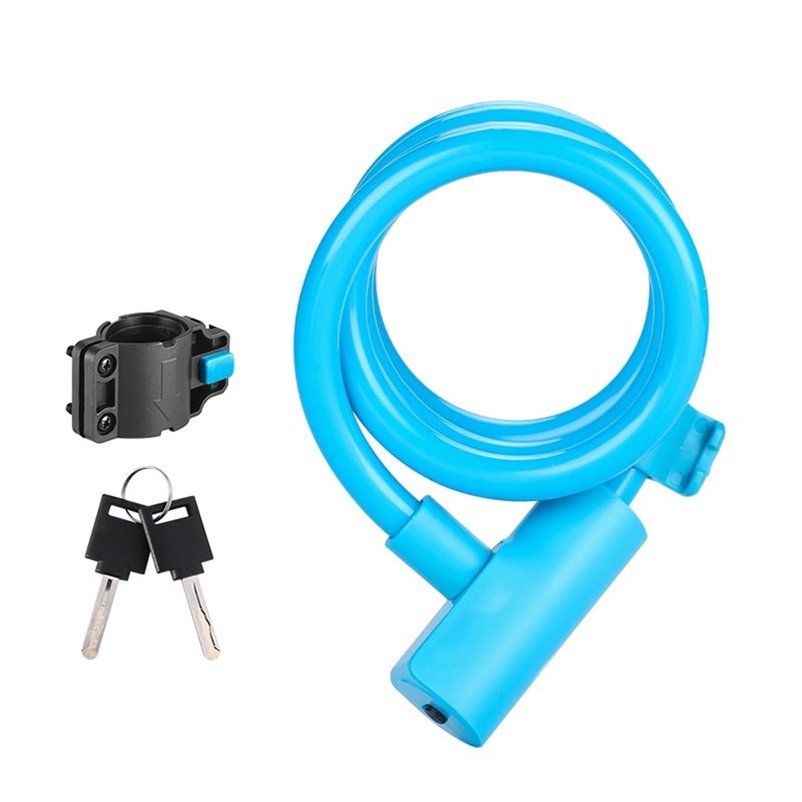 Alxyutek 1.15M Blue Security Lock Anti-Theft Cable Bike Lock Mtb Road Motorcycle Bicycle Locker 110Cm Length With Mount Brake Throttle Lock