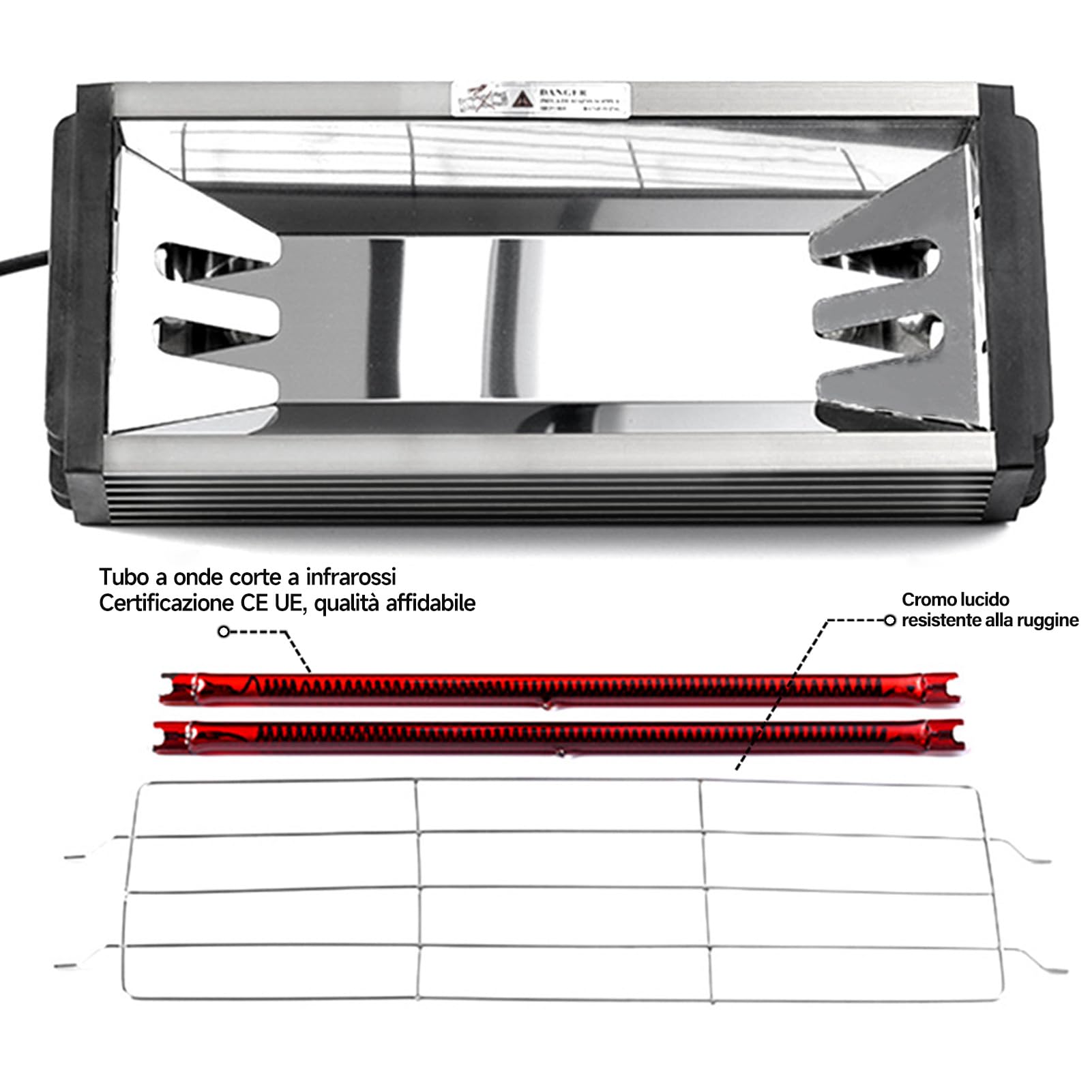 DATOUBOSS Lampada Infrarossi per Carrozzeria 2000W,Lampada per Asciugatura Vernice, Lampada Asciugatura carrozzeria con Timer 0–90 per Riparazione Carrozzeria Auto e Lavori di Verniciatura (650×500m)