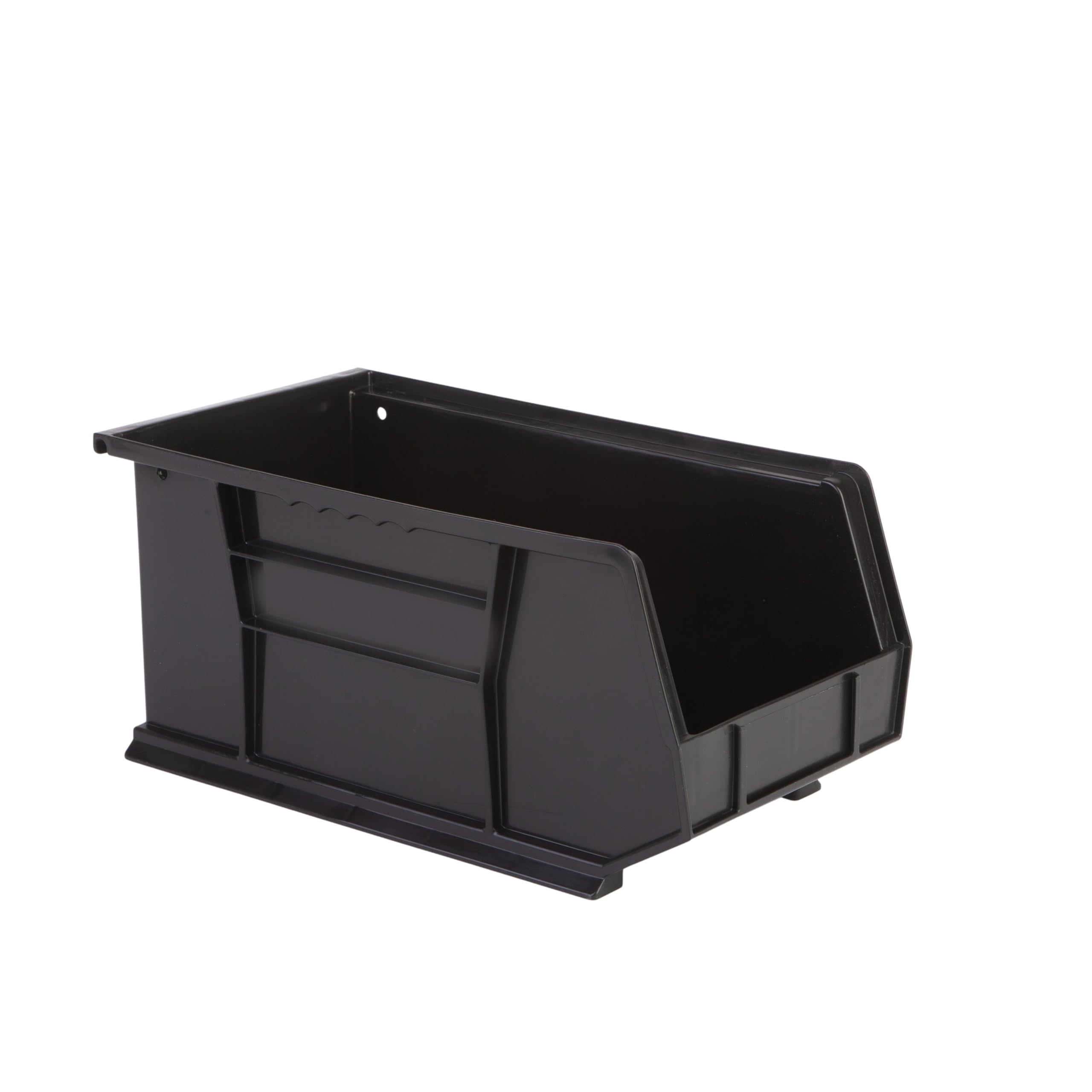 Hudson Exchange 15" x 8" x 7" (6 Pack) Plastic Stackable Storage Bin and Hanging Container, Black