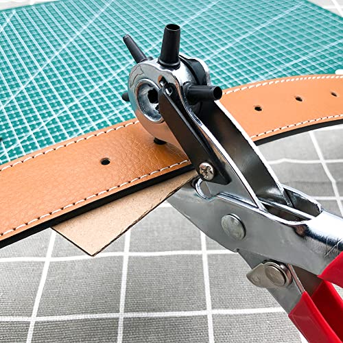 Image of Leather Hole Punch Tool,Belt Hole Puncher,Leather Punch Plier,Revolving Punch Plier Kit Punching,Leather Stamping Tools Used in Various Leather Materials.eg:Belt,Leather,Purse Strap,Watch Strap ect.