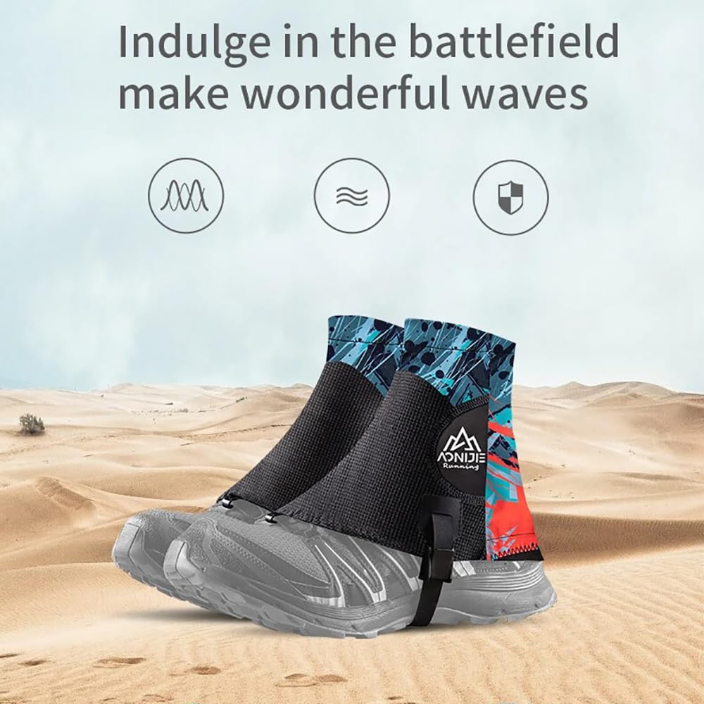 BlueField Low Trail Gaiters for Hiking, Running Shoe Gaiters, Trail Running Gaiters Sandproof for Women & Men & Youth Hiking Climbing (BlackOrange)