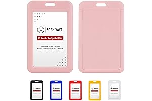 2 Pack Colorful Hard Plastic ID Badge Holder with Sliding Cover