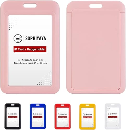 Miniatura 10 de Paquete de 2 fundas deslizantes de plástico duro para tarjetas de identificación para oficina, escuela, fábrica, tarjetas de crédito de
