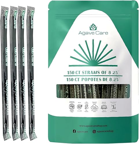 Agave biodegradable straws made with agave fibers- A natural environmental friendly option compostable, healthier, safer, and reusable eco-friendly