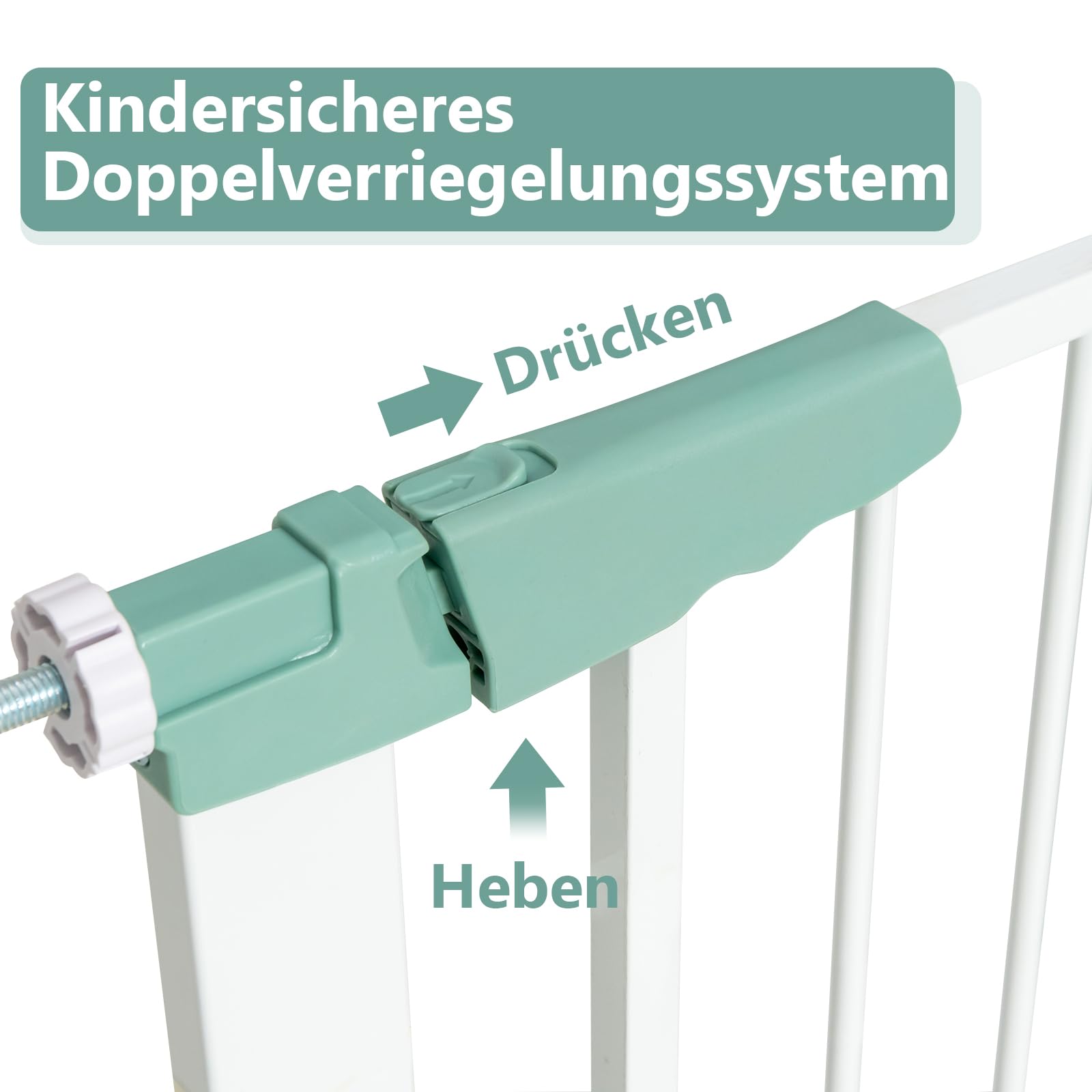 GOPLUS Barrera de Seguridad para Niños con 3 Extensiones y Kit de Montaje, Valla de Seguridad para Bebés 71-120x76 CM con Cierre Automático, Puerta de Seguridad para Escaleras/Vestíbulo/Entrada