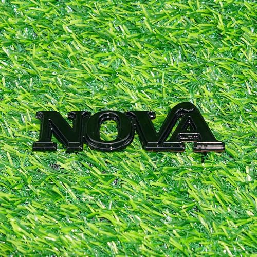 Image of 1Pc 1975-1979 Nova Front Fender Emblem 3D Badge Nameplate with mounting Studs 358756 Replacement for Nova (Gloss Black)
