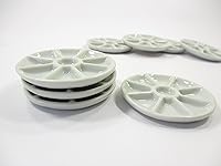 Vista 4 de Casa de muñecas en miniatura de cerámica 4 agujeros plato blanco cena cocina fuente 10846