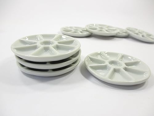 Miniatura 4 de Casa de muñecas en miniatura de cerámica 4 agujeros plato blanco cena cocina fuente 10846