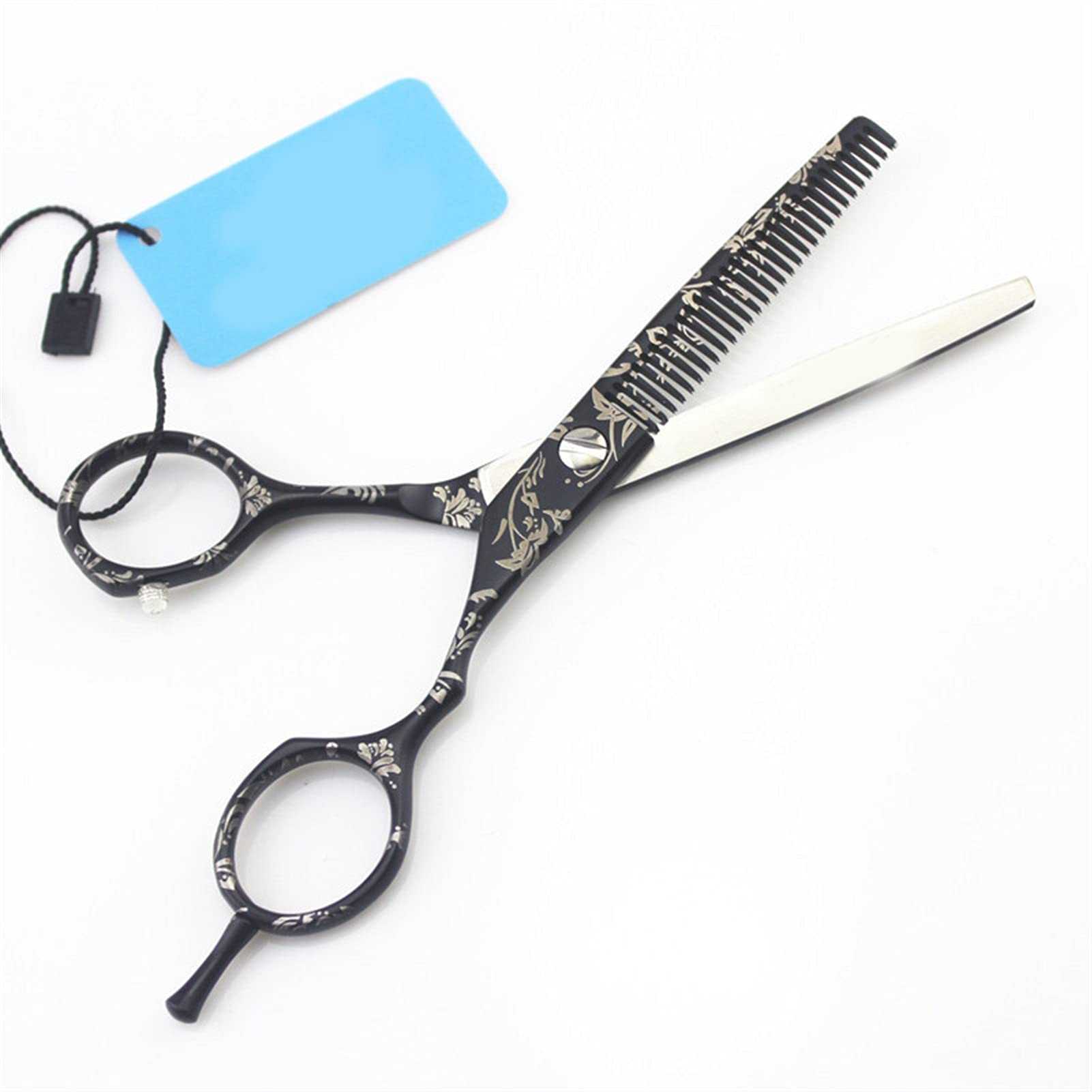 Forbici da Taglio per Capelli Modello Nero Fiore Bianco Barbiere Professionista（Cutting No Bag）