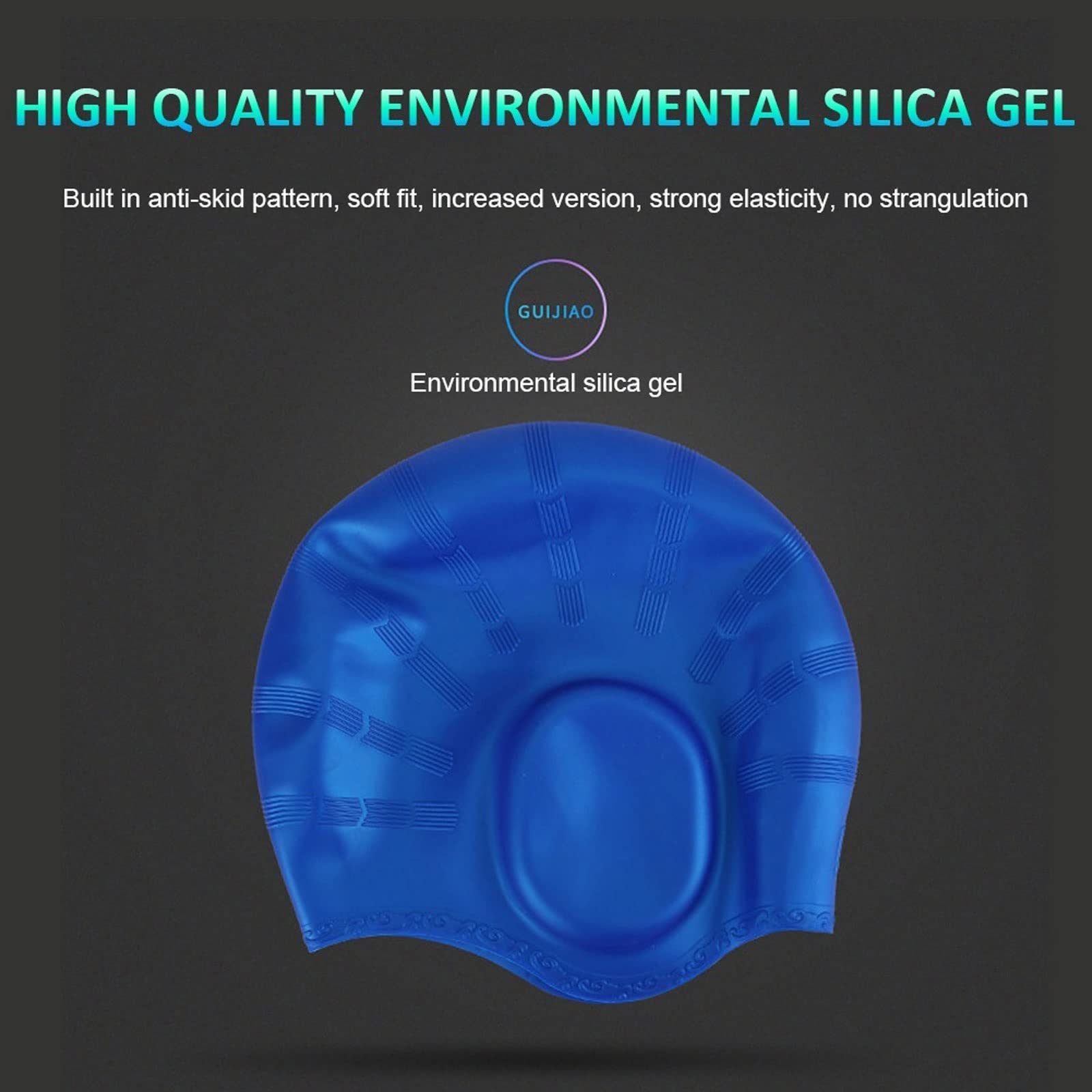 Cuffia da nuoto in silicone, unisex, per adulti, impermeabile, protezione per le orecchie, per sport e immersioni, elastica (1)