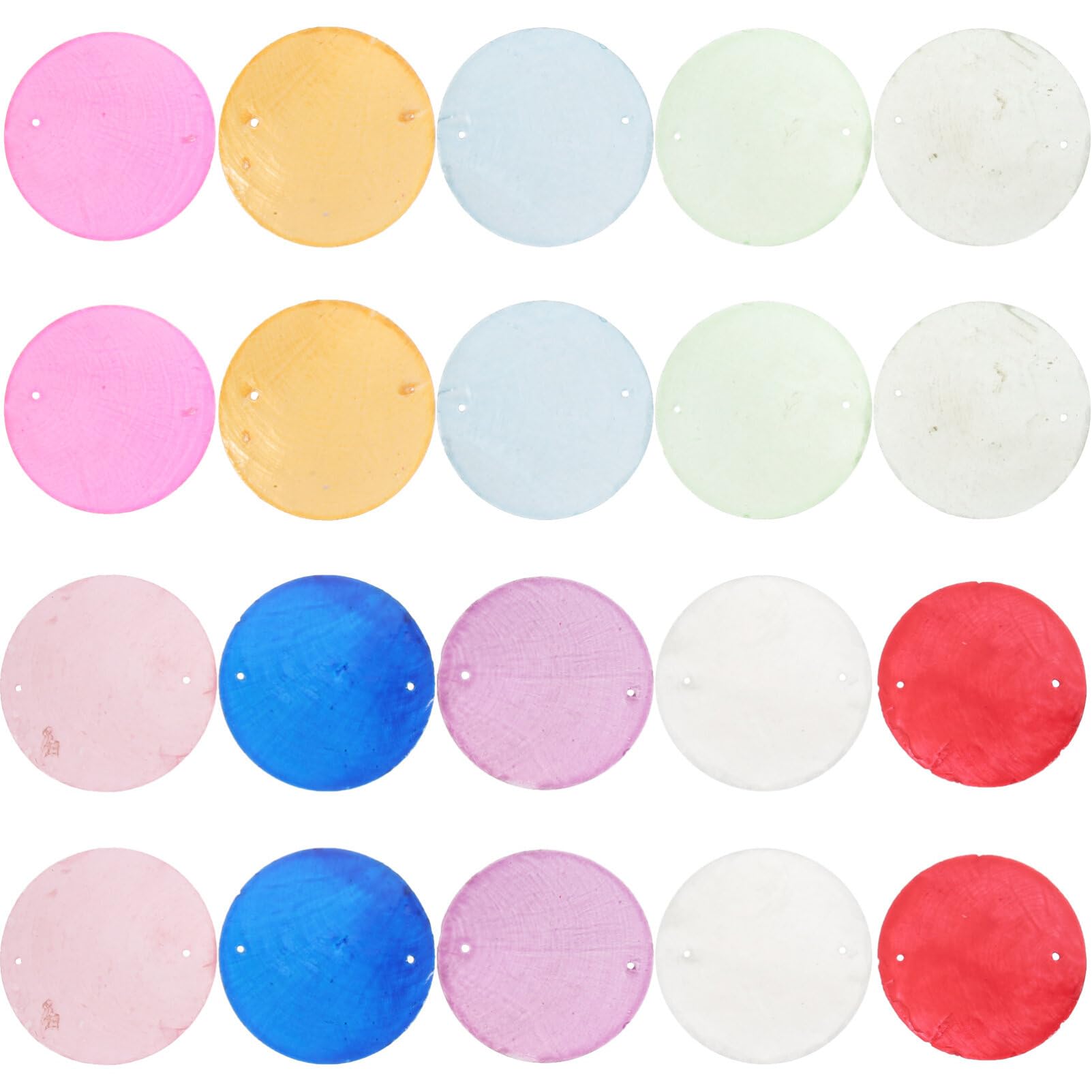 Angoily Capiz Shell Wind Chime Capiz Shell Crafts 100pcs Pieces Shell Beaded Charm Sea Shell Discs Capiz Shell Jewelry