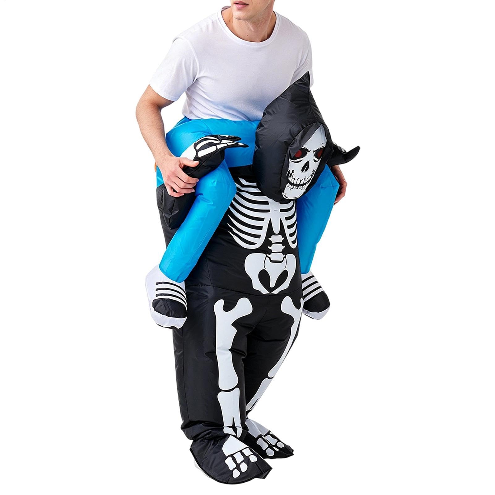 Nadmuchiwane kostiumy Halloween Szkielet Dmuchany Do Jazdy i Siedzenia | Straszne nadmuchiwane kostiumy Halloween Dla parad grupowych, parad na świeżym powietrzu i spotkań