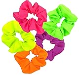 Neon Scrunchies for Hair, Neon Accessories for Hair, Neon Scrunchie, Scrunchy Elastic Hair Bands, 80s Neon Hair Accessories, Scrunchies for Women