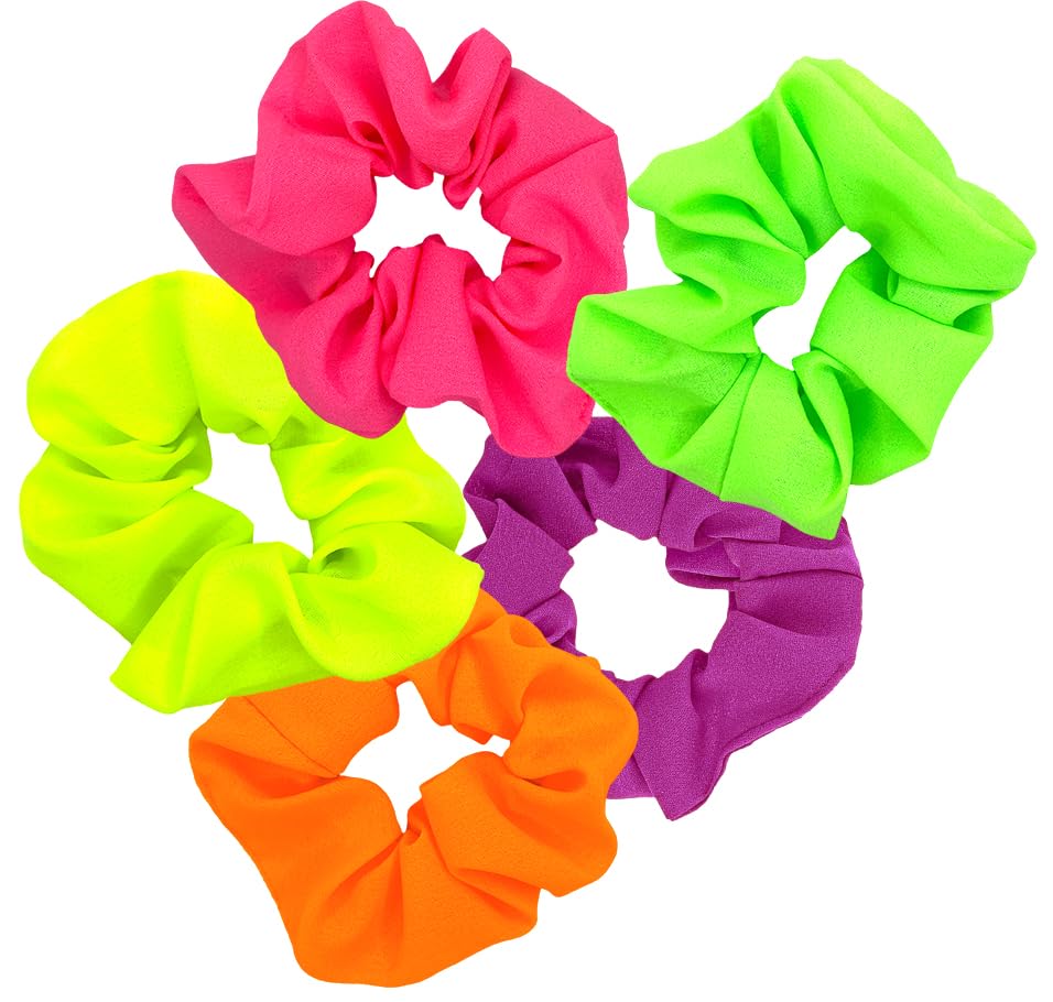 Neon Scrunchies for Hair, Neon Accessories for Hair, Neon Scrunchie, Scrunchy Elastic Hair Bands, 80s Hair Accessories, Scrunchies for Women